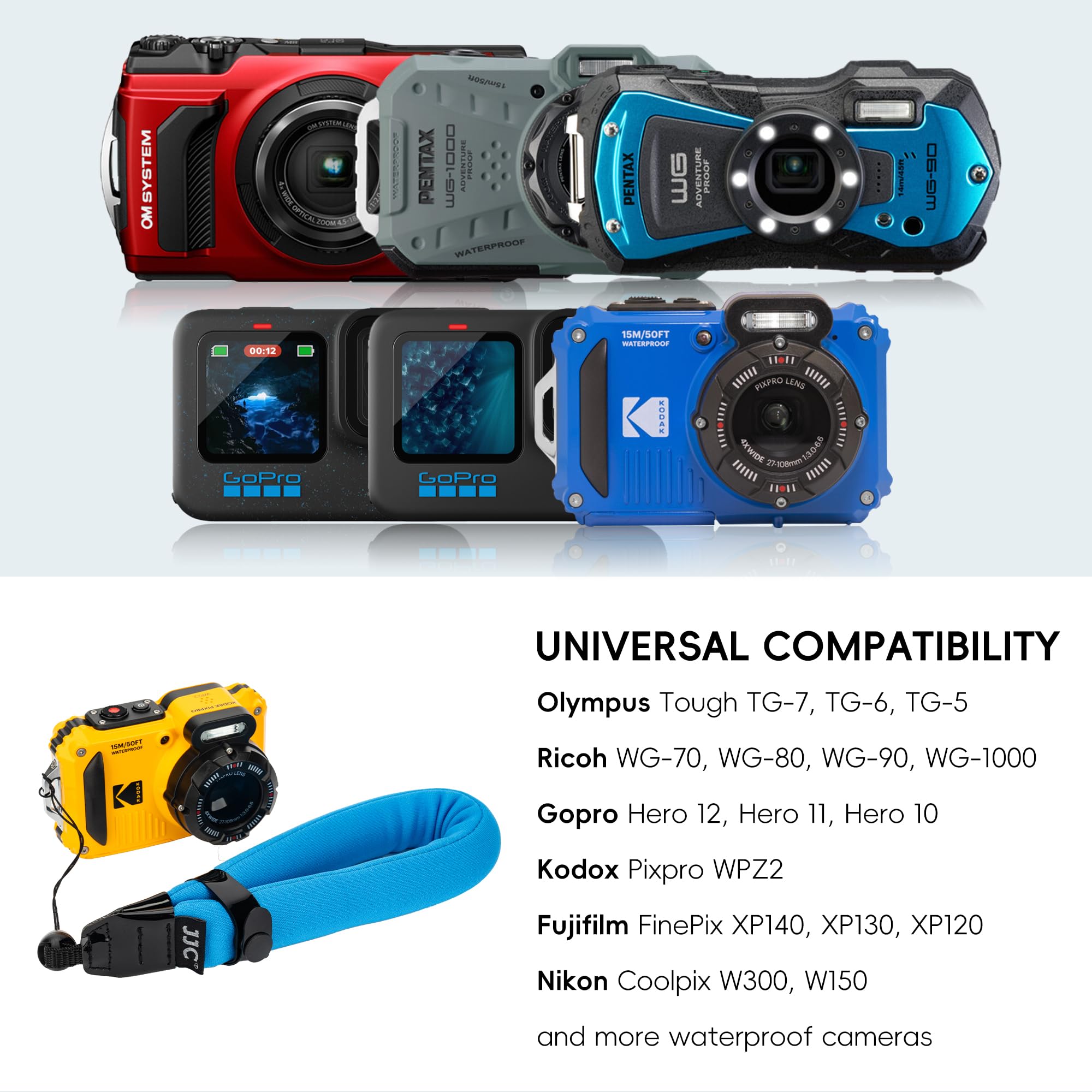 Amazon.com : JJC Waterproof Camera Floating Strap Blue with